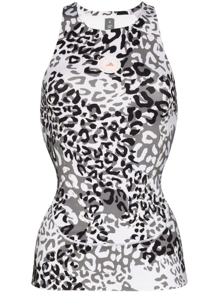 leopard-print workout tank top