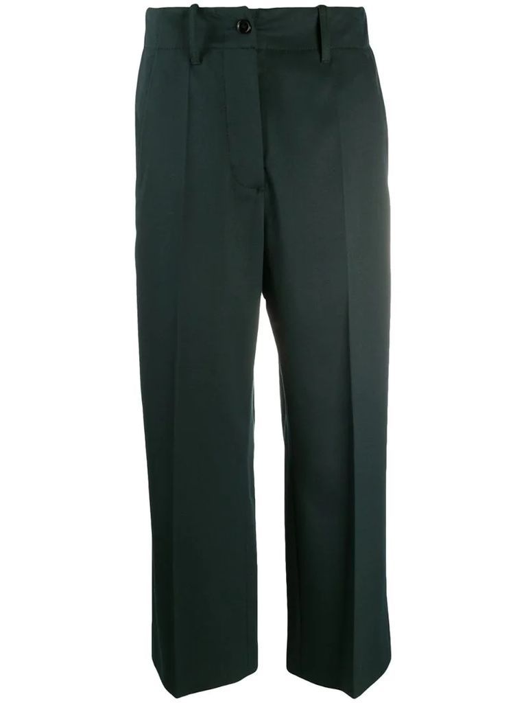 wide-leg cropped trousers