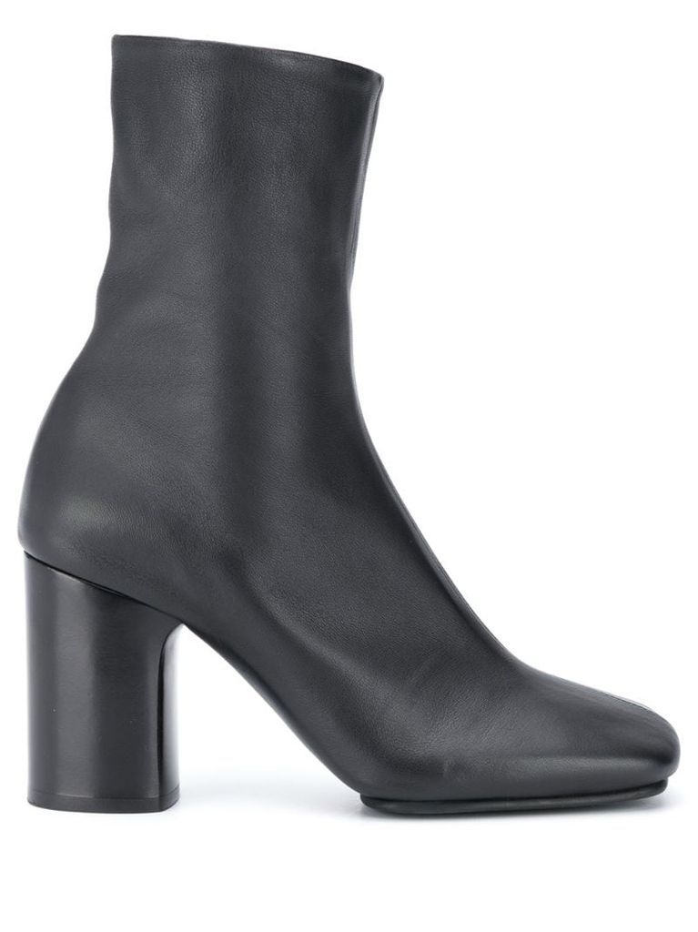 block-heel leather ankle boots