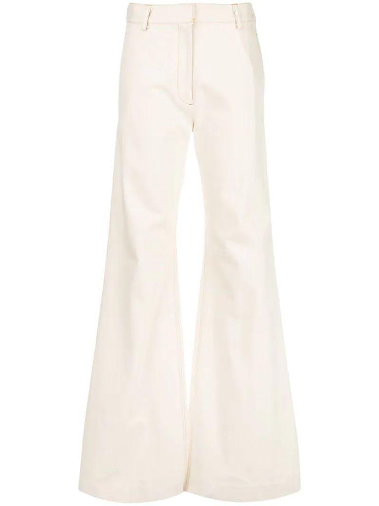 flared wide-leg trousers