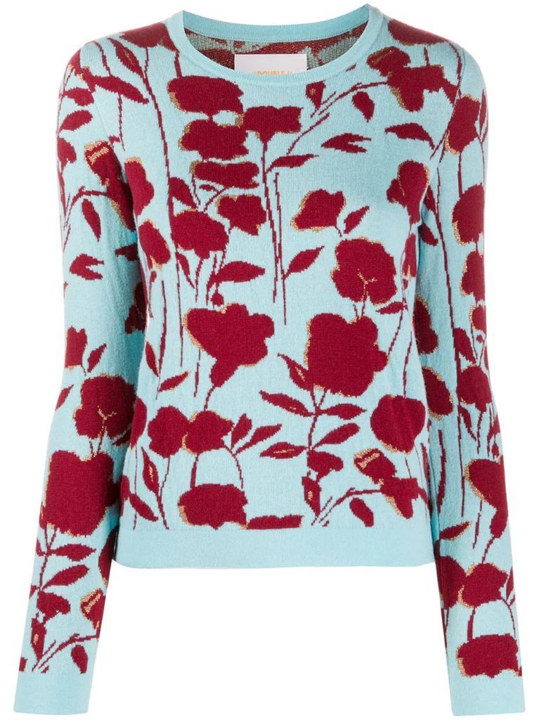 floral knit slim fit jumper