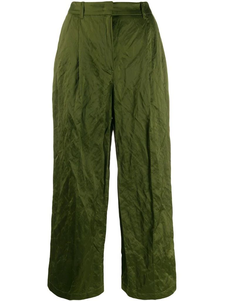 creased-effect trousers