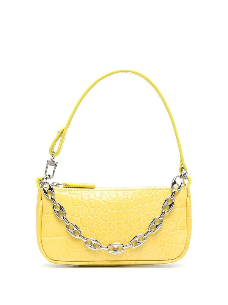 embossed-leather chain bag