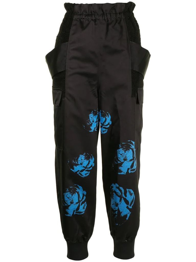 rose-print cargo trousers