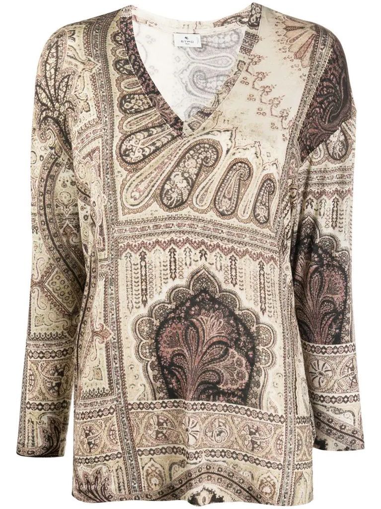 paisley embroidered top