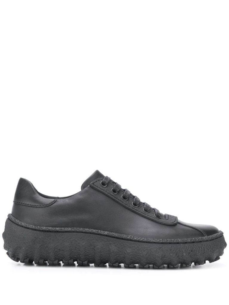 platform sole lace-up sneakers