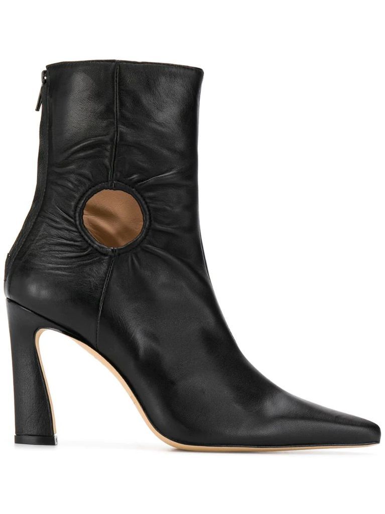 Forywindow cut-out ankle boots