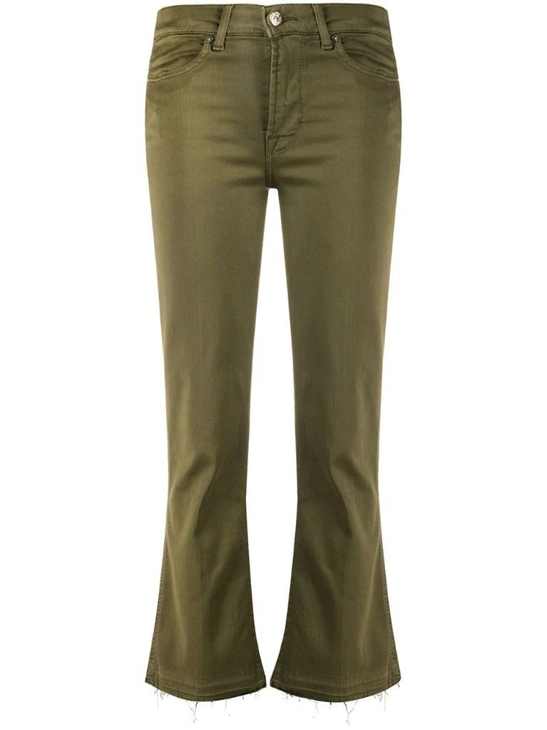 cropped slight flared trousers