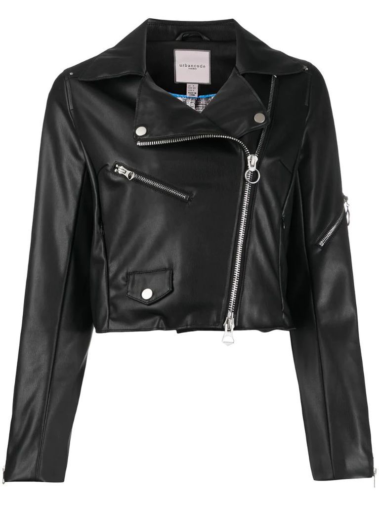 Jacey faux-leather biker jacket