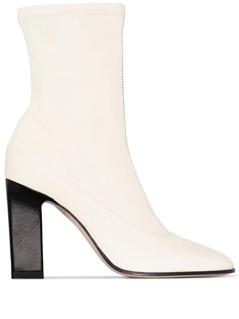 Lesly 100mm lambskin ankle boots