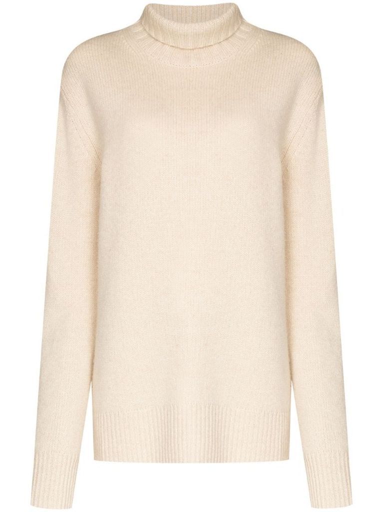 Luxe roll-neck cashmere jumper