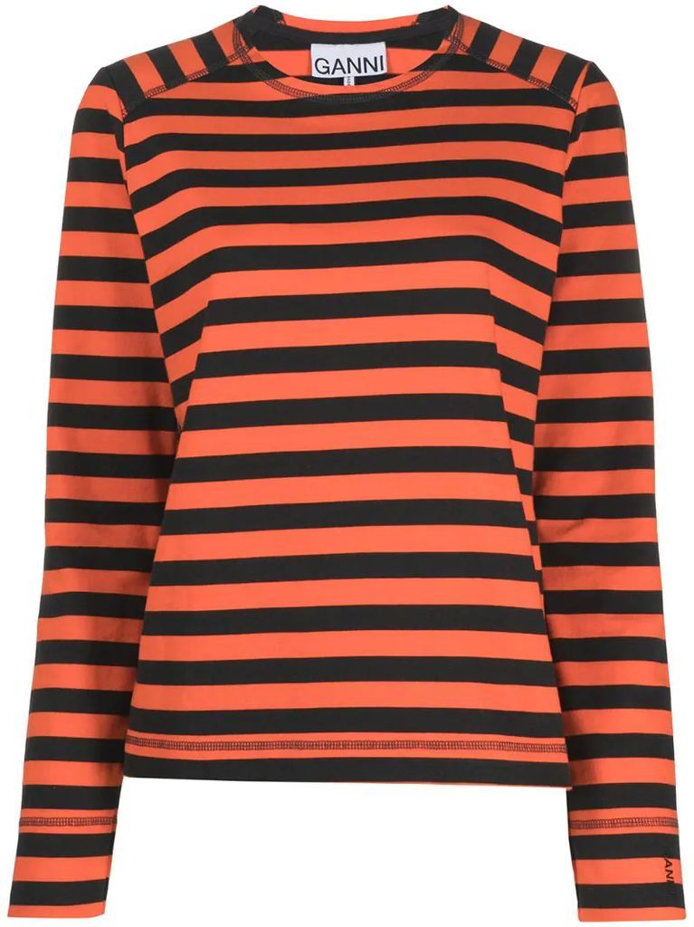 striped organic-cotton long-sleeve T-shirt