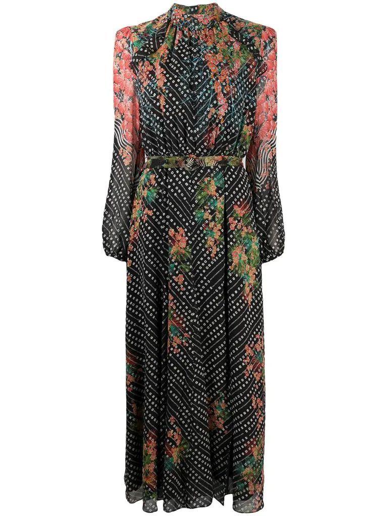 floral print silk dress