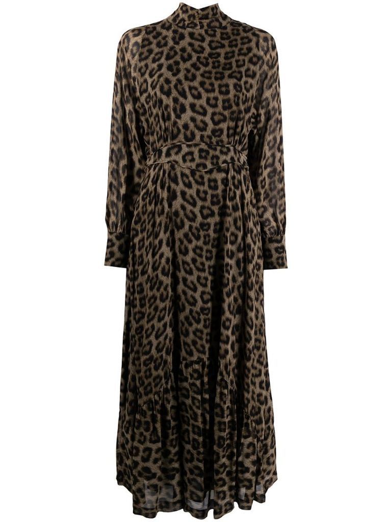 Fara leopard-pint midi dress