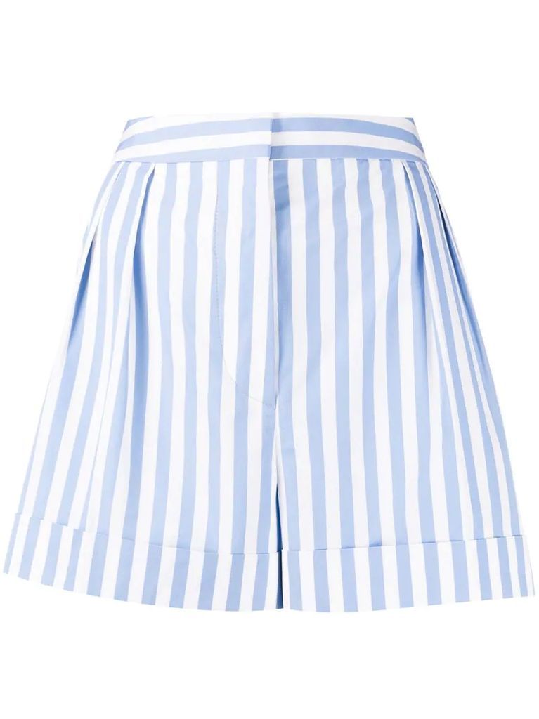 striped high-waisted shorts