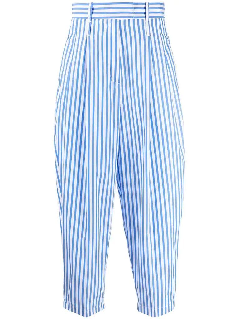 cropped striped trousers