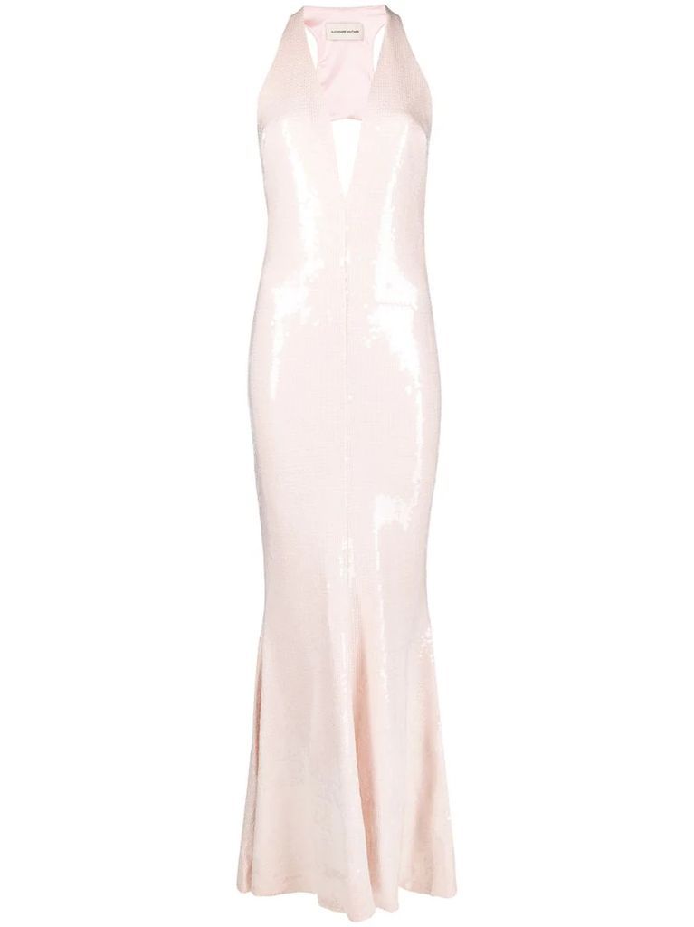 sequin-embellished sleeveless gown