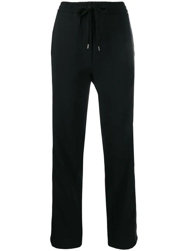 side stripe drawstring trousers