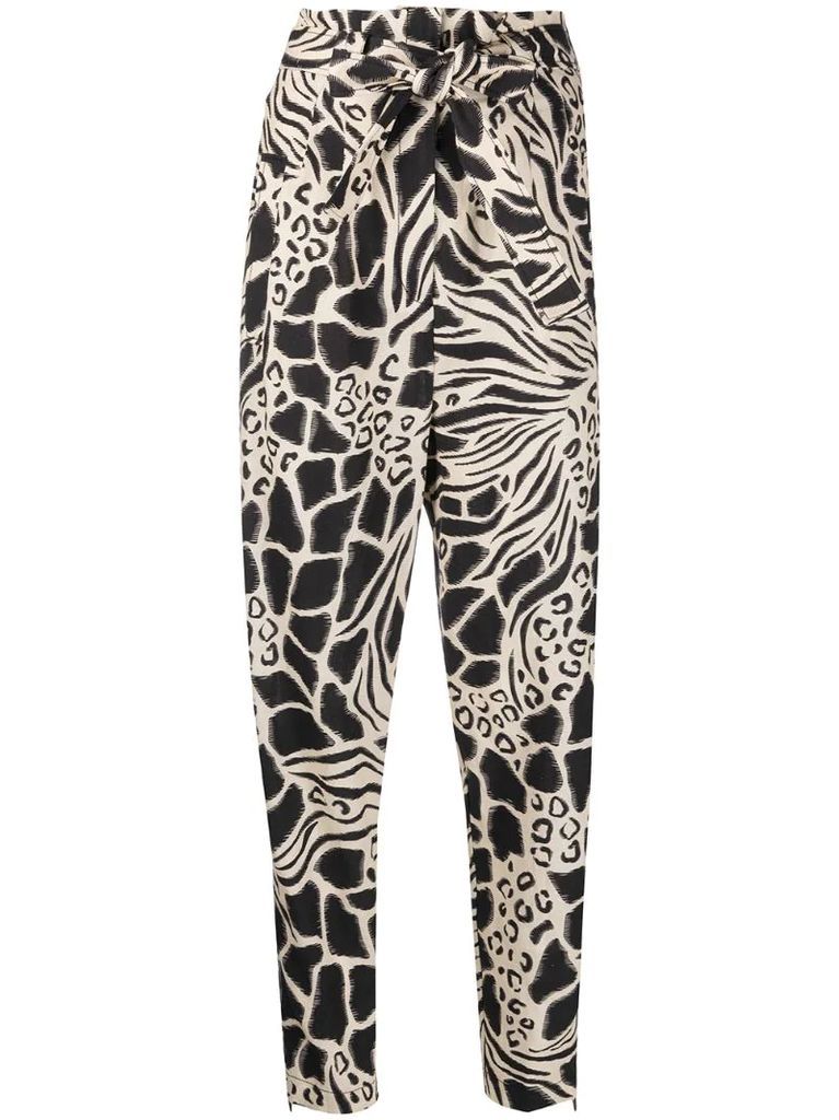 Fantasy Print high-waisted trousers