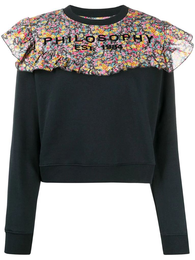 floral-panelled sweatshirt