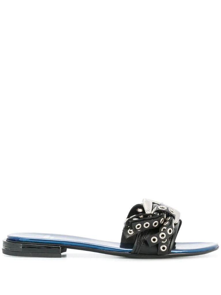 studded buckled sandals