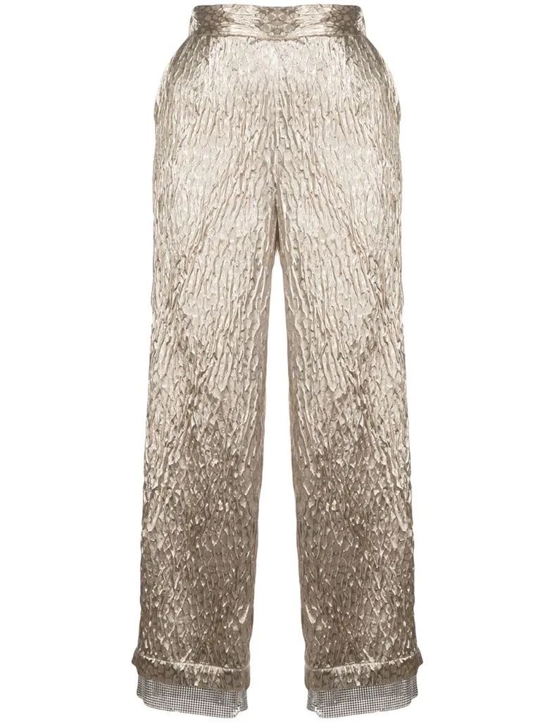 cropped textured trousers