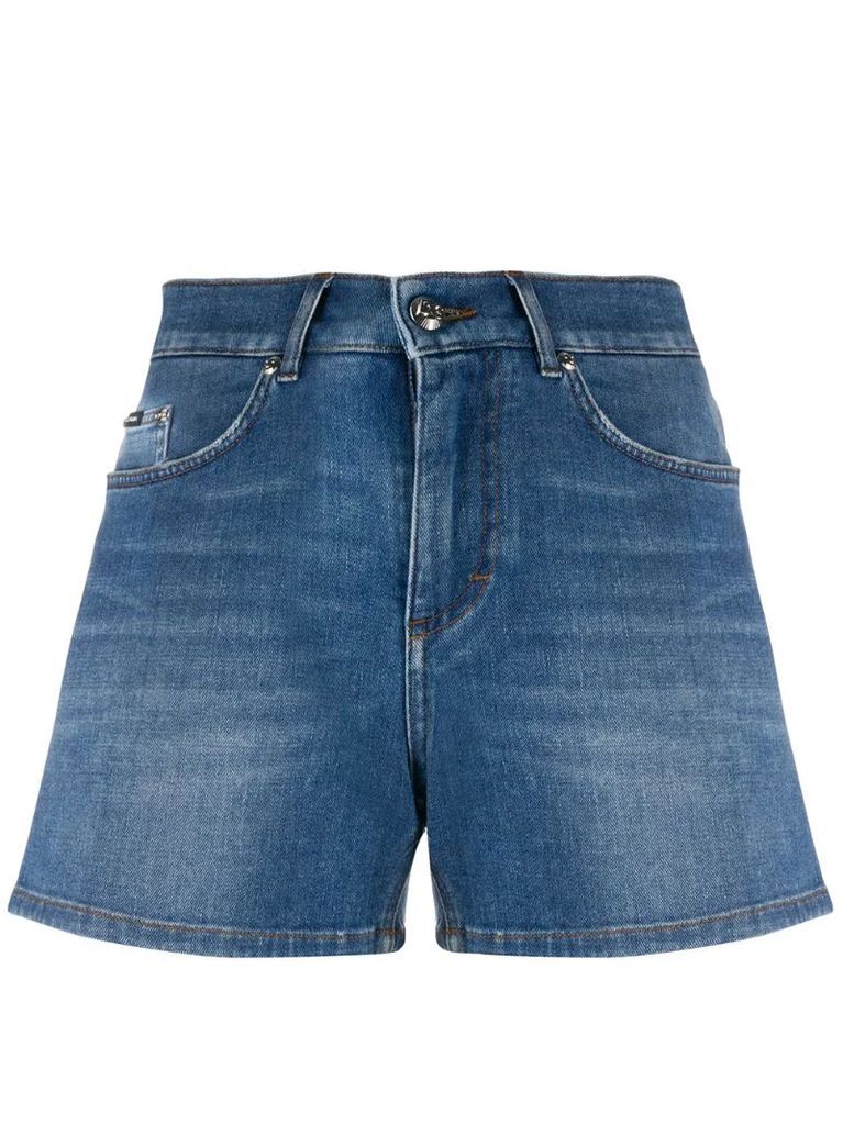 stonewashed denim shorts