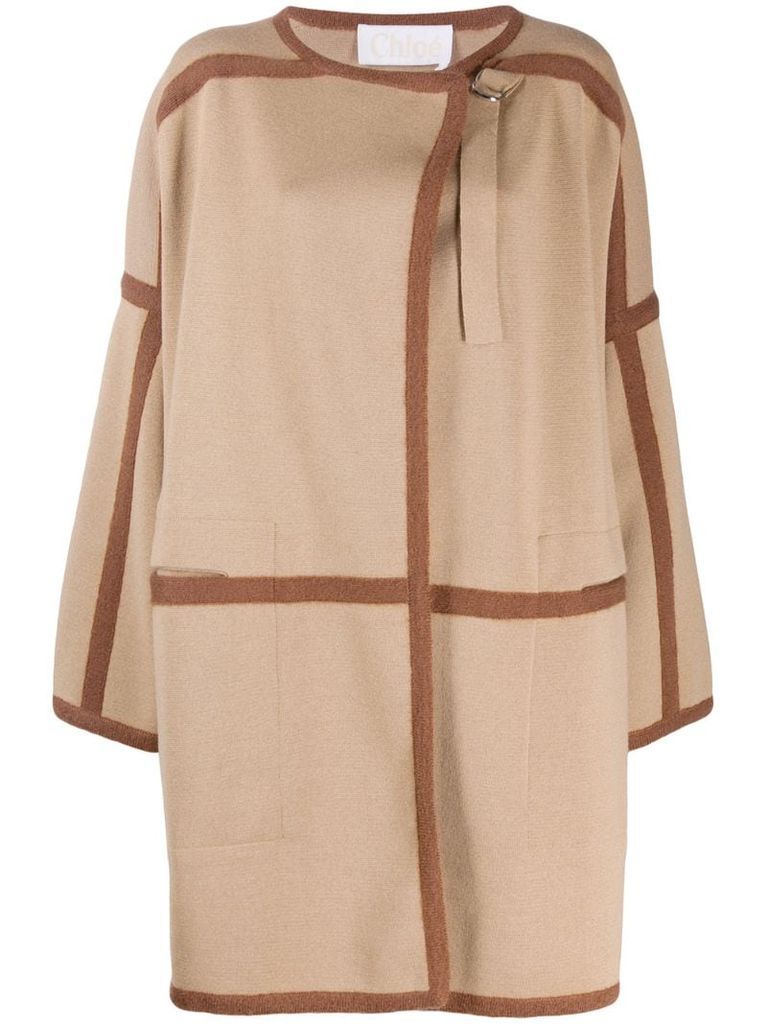 contrast trims cardi-coat