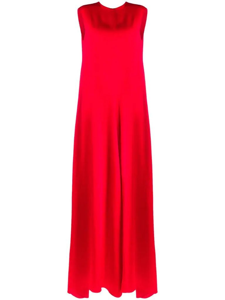 sleeveless straight fit gown