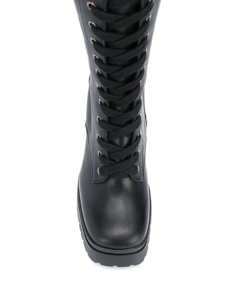 chunky sole lace-up boots