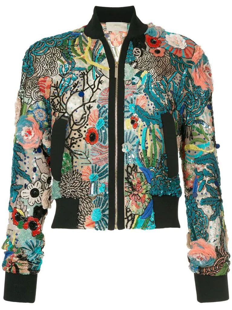 embellished bomber jacket