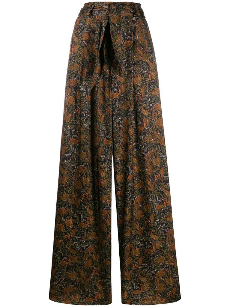 paisley print wide-leg trousers