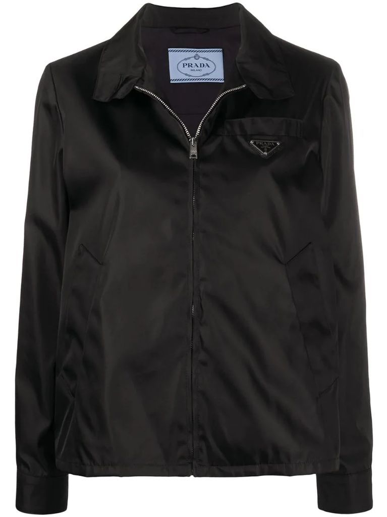 triangular patch zipped jacket