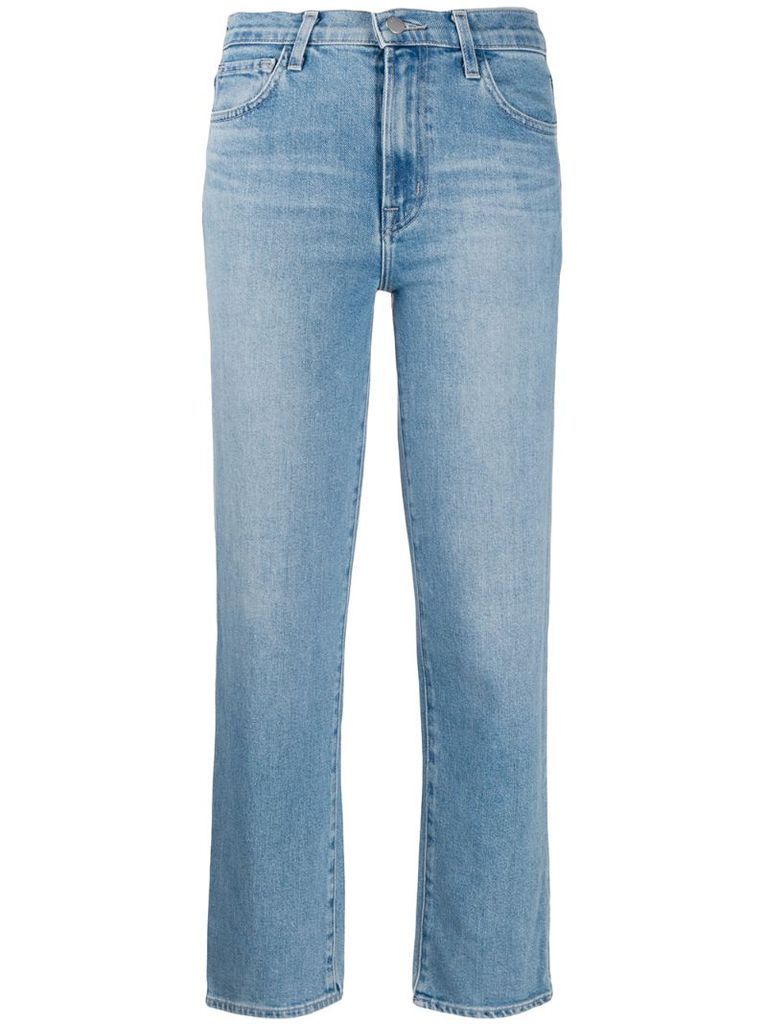 faded cropped jeans
