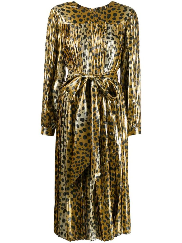 belted leopard print dress