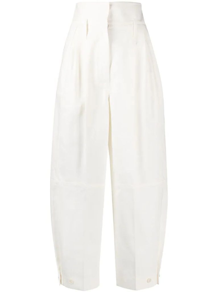 high-waisted balloon trousers