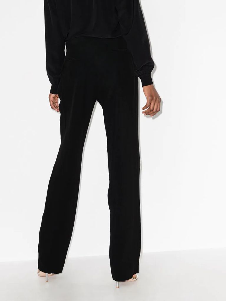 crystal button detail trousers