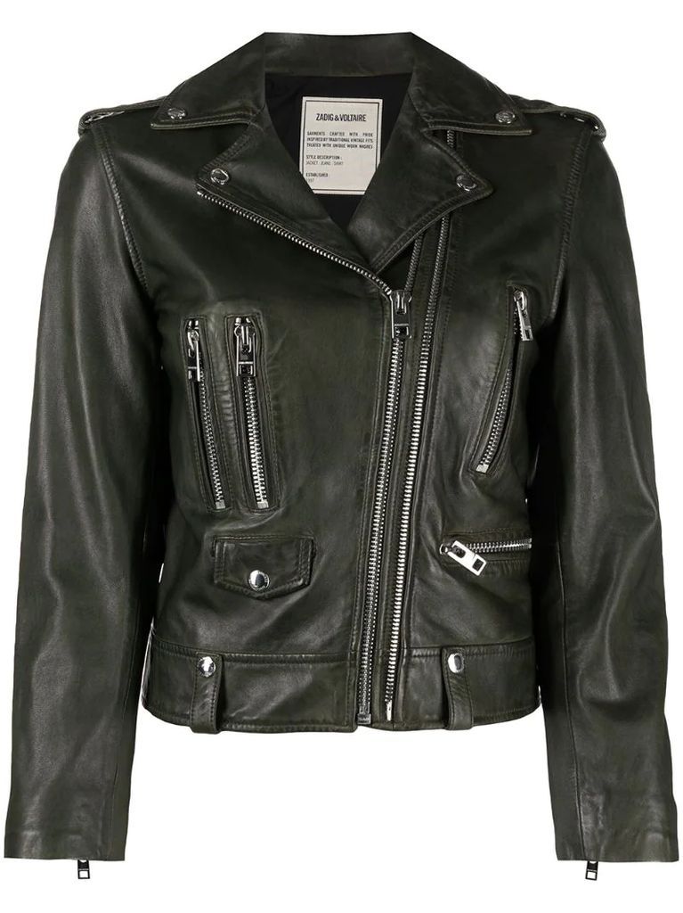 fitted biker jacket
