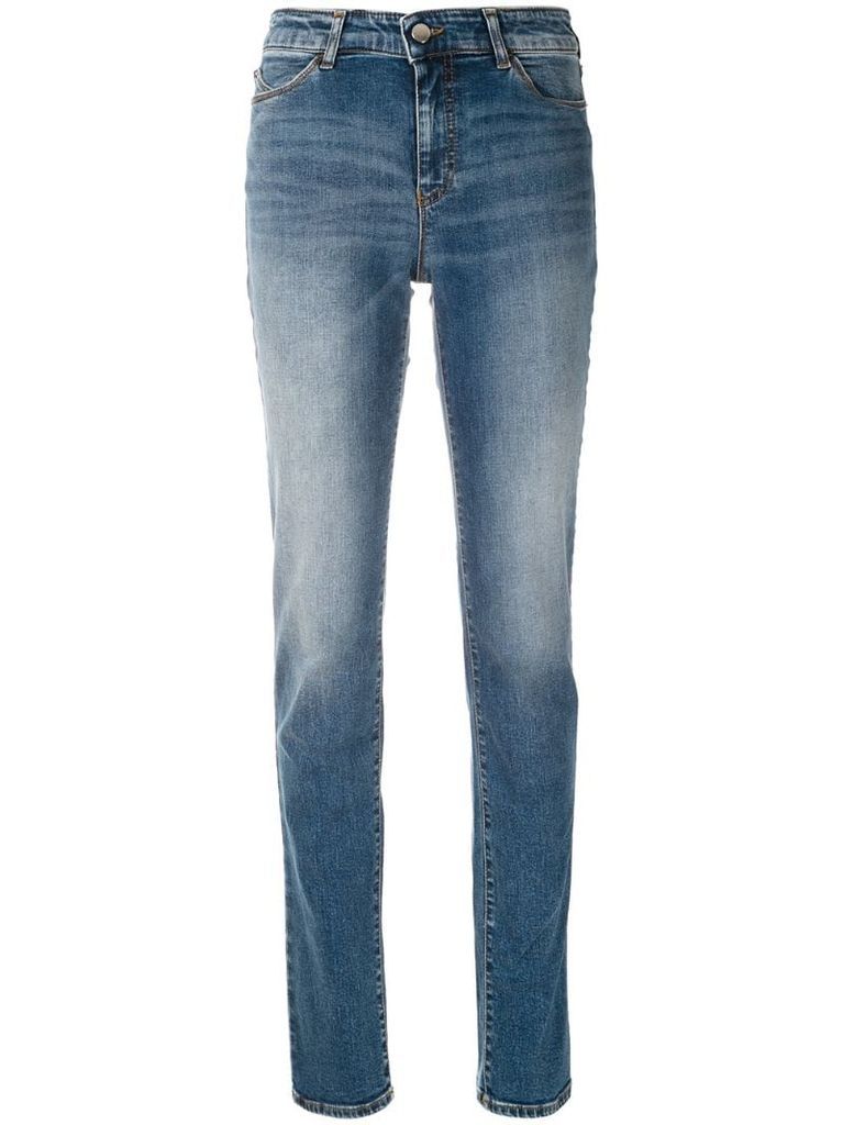 slim faded jeans