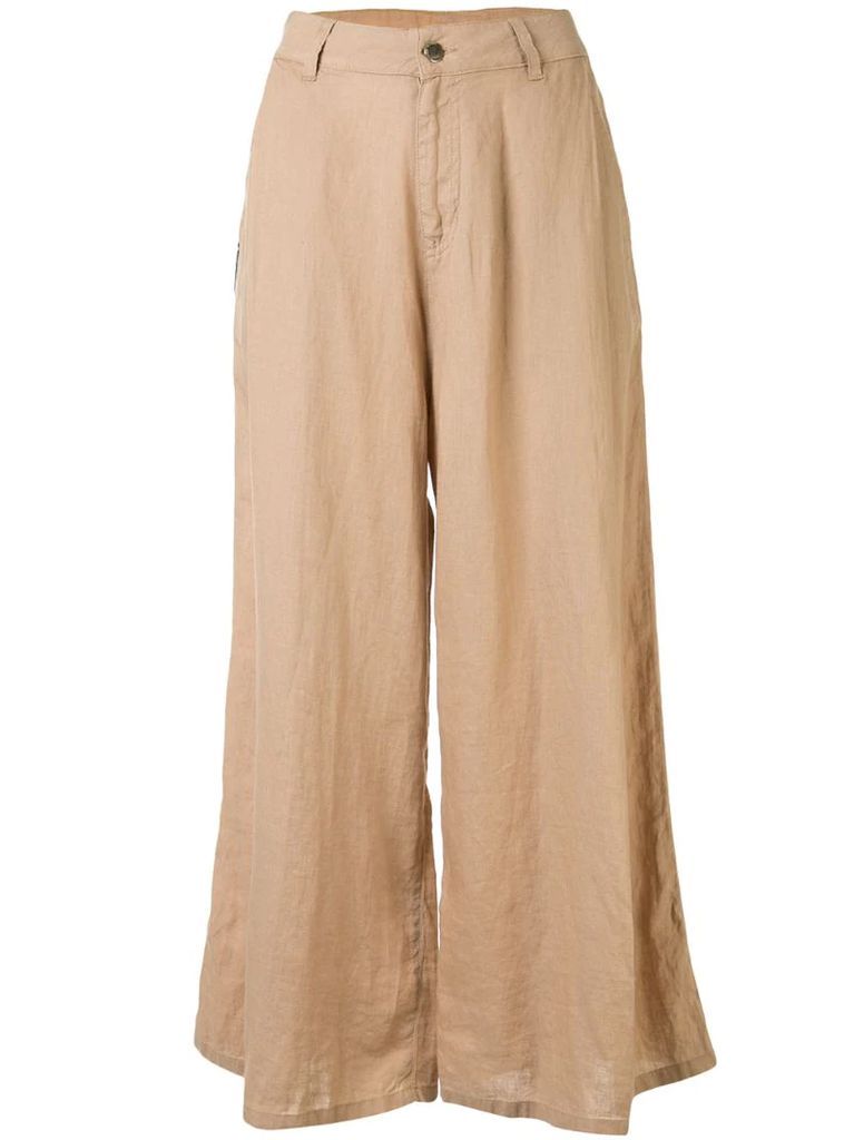 wide leg high waisted trousers