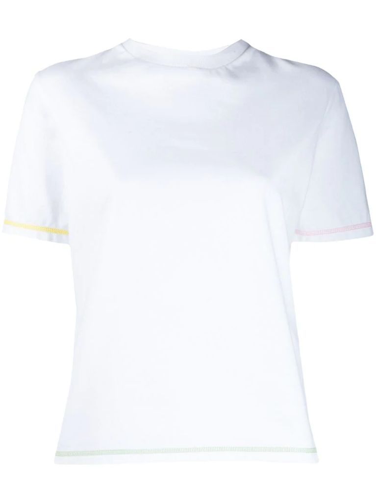 side-slit contrast-stitch T-Shirt