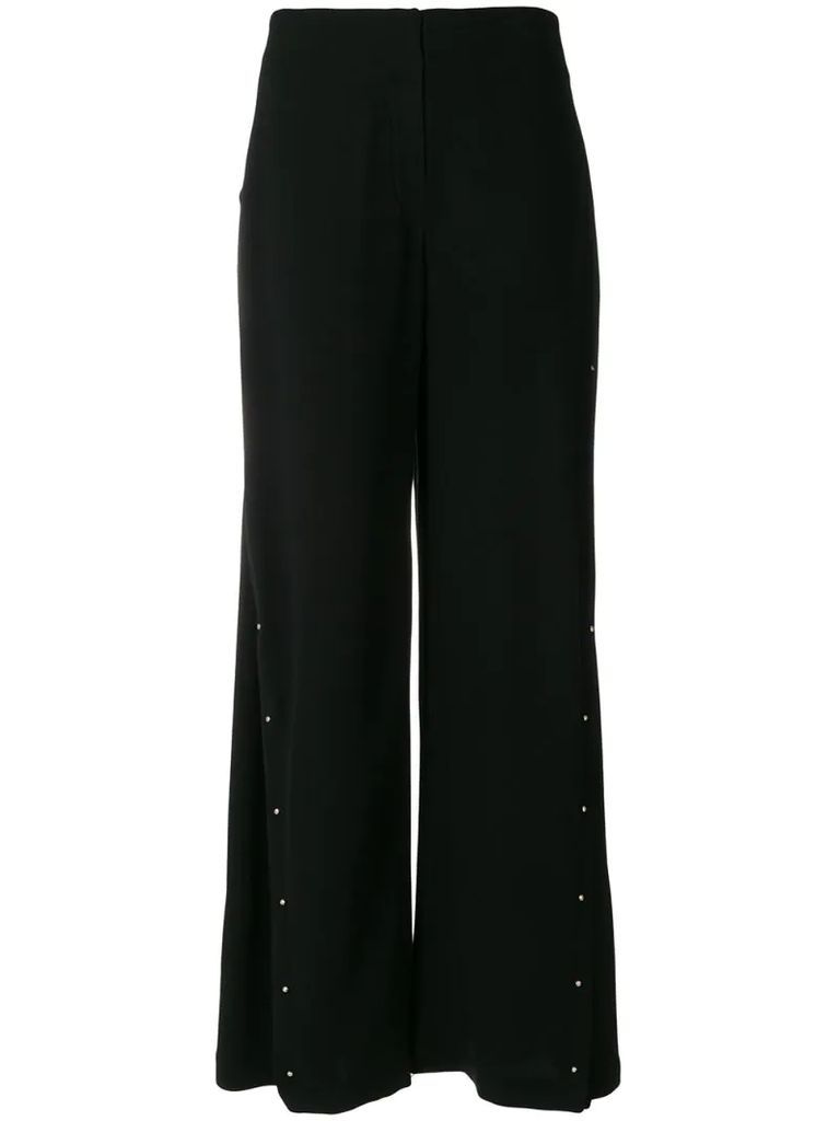 wide leg studded trousers