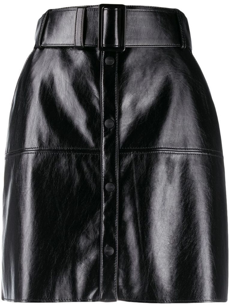 belted panelled mini skirt
