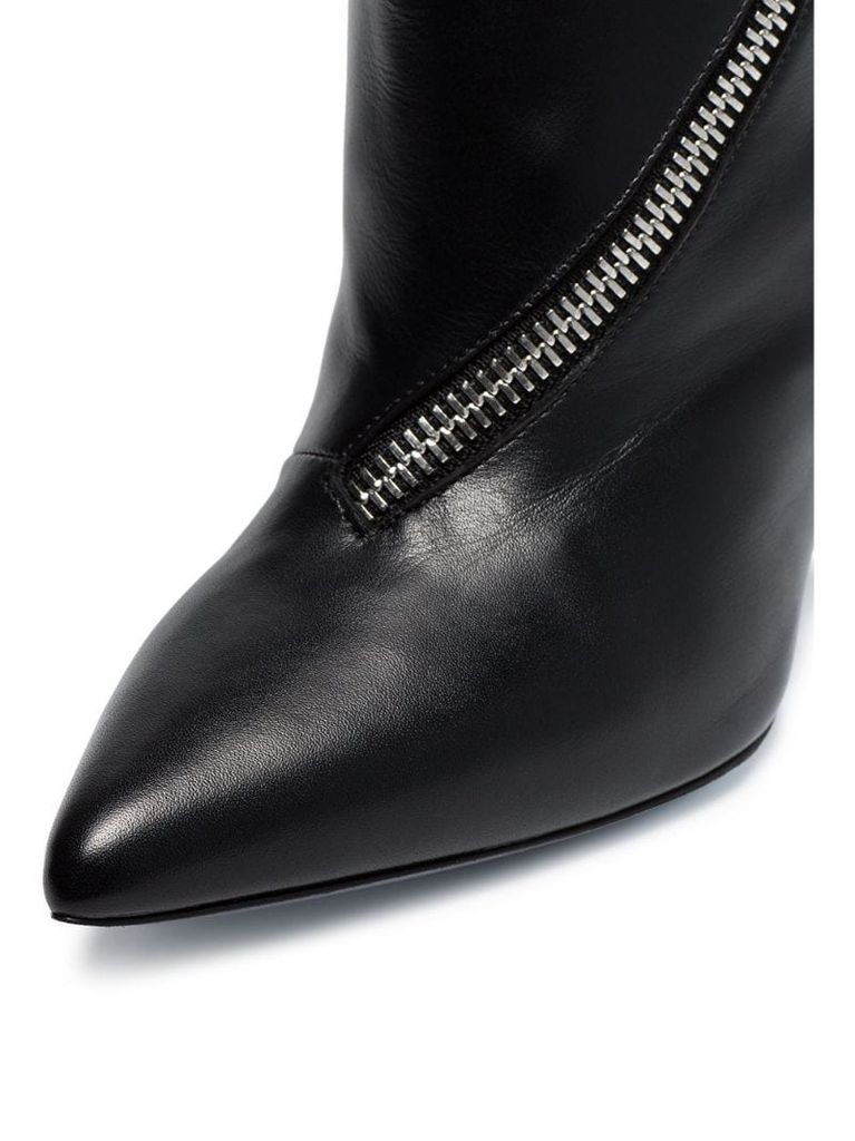 black Zip-detail 80 leather ankle boots