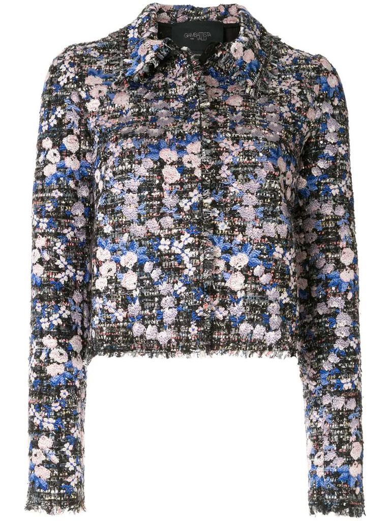 bouclé-tweed floral jacket