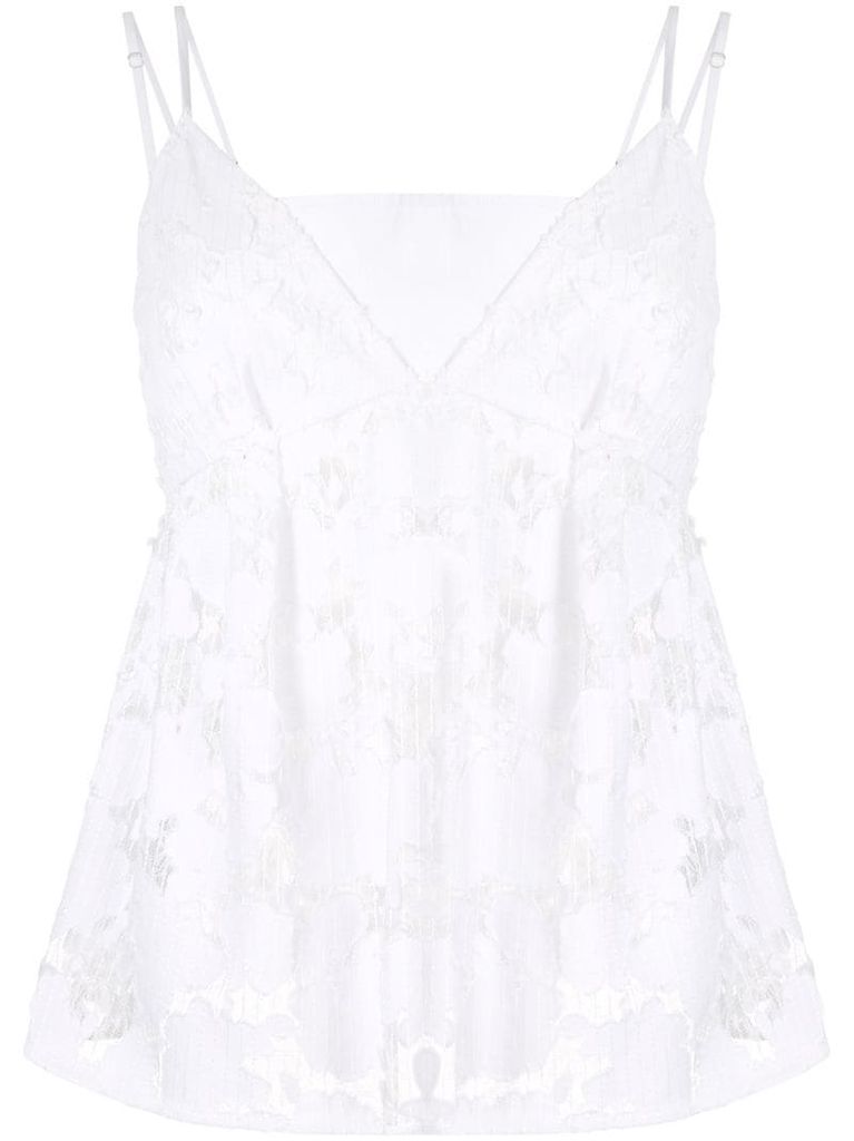lace embroidered camisole top