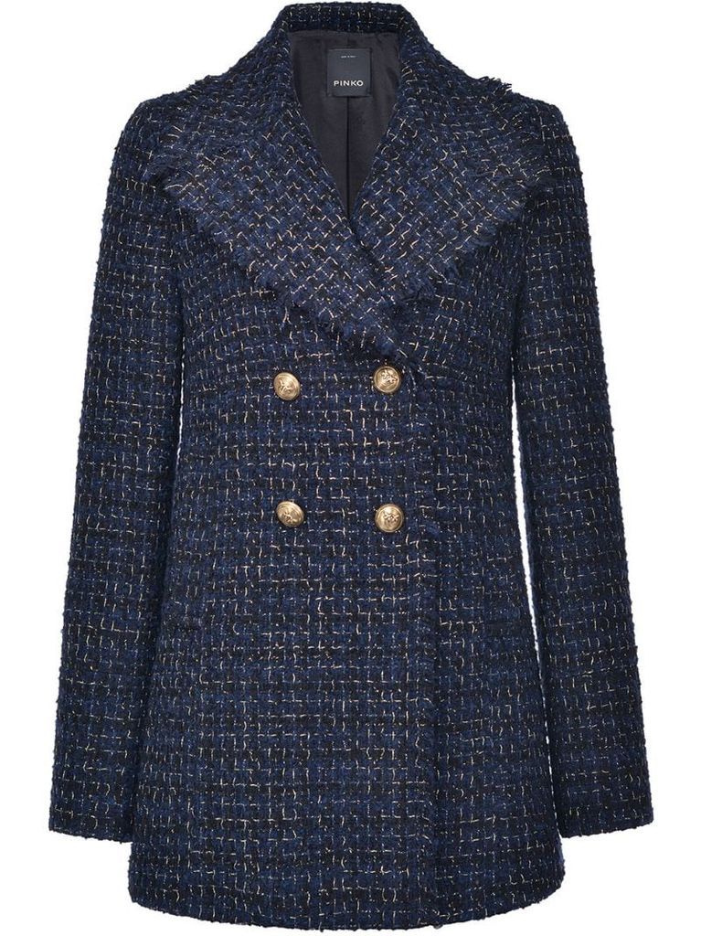tweed double-breasted coat