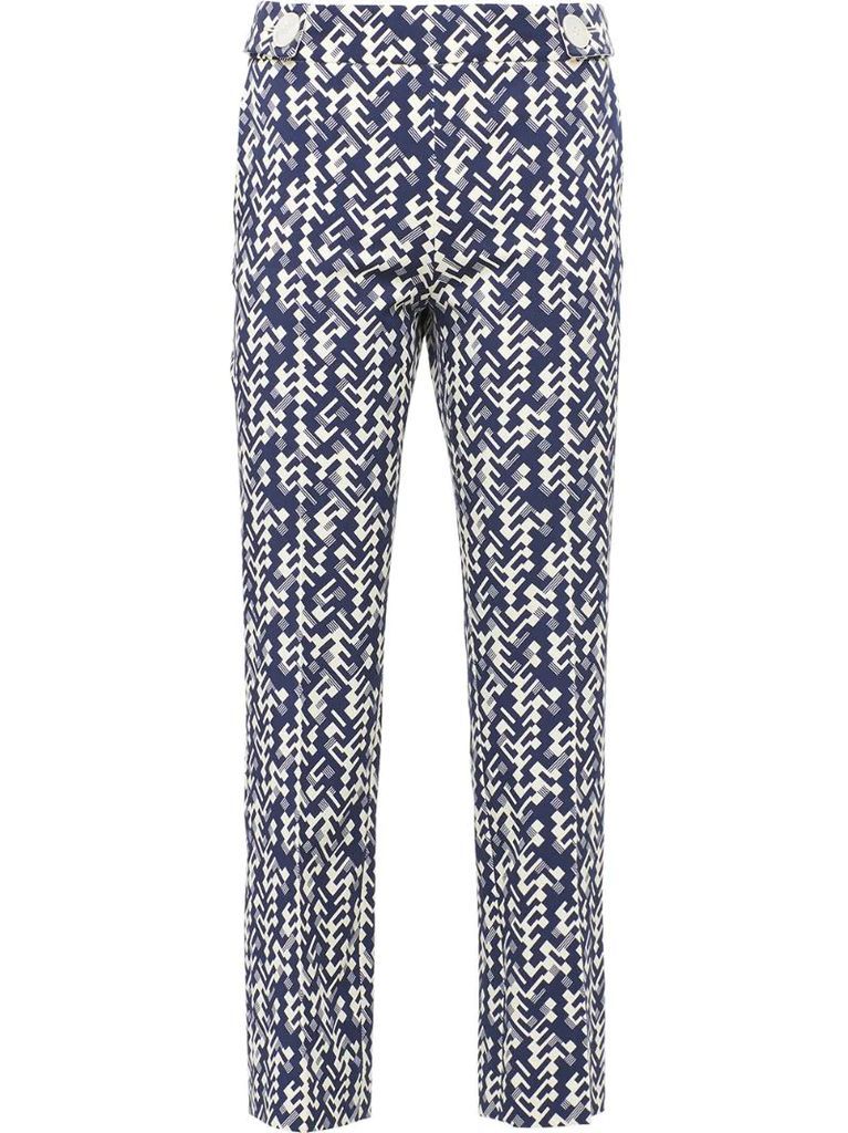graphic print cropped trousers