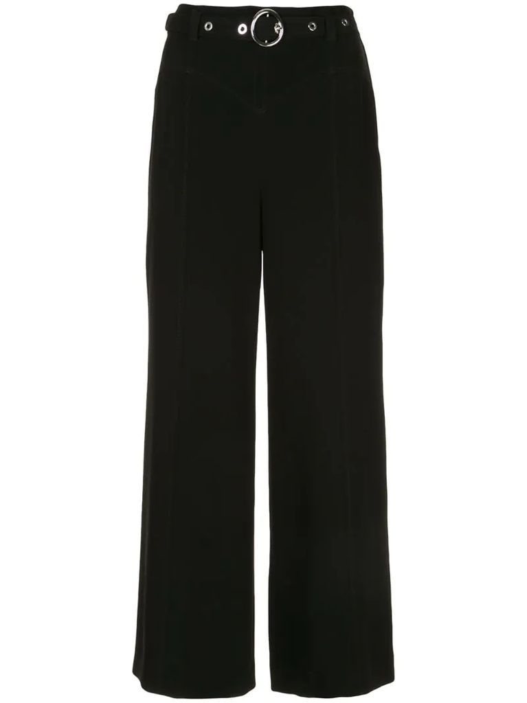Polly wide-leg crepe trousers