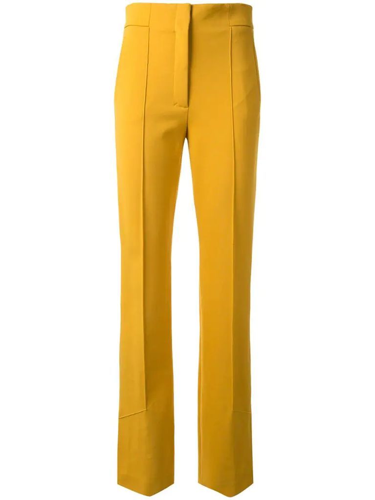 high rise side slit trousers